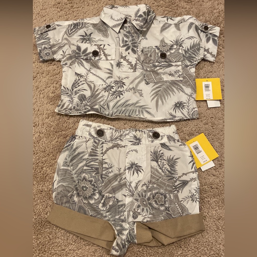 Banana Republic Baby Boy Safari Greenery Outfit two piece